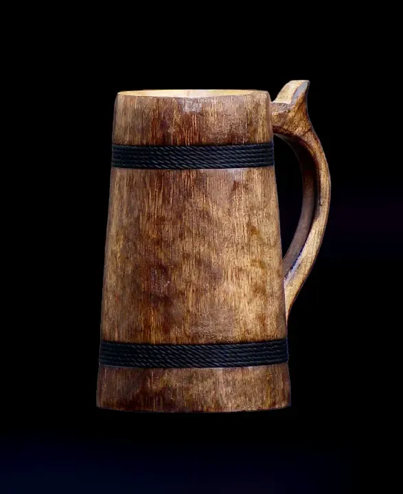 this is the beautiful and best handcrafted wooden beer mug for beer lovers and home decor lovers made of eco friendly mango wood and packed in eco friendly plastic free packaging. Buy the best quality handcrafted wooden beer mug on agrrro.com.